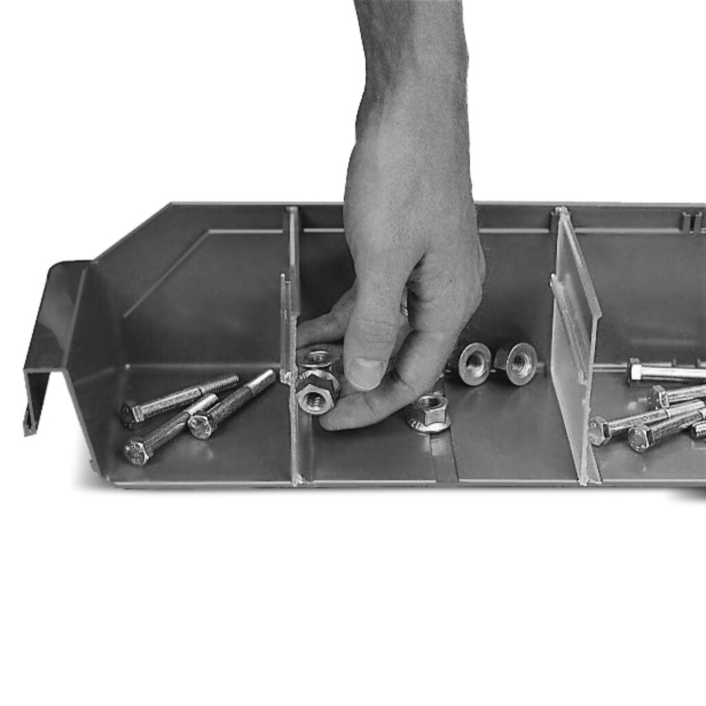 Panneaux de séparation pour bacs à bec de rayonnage