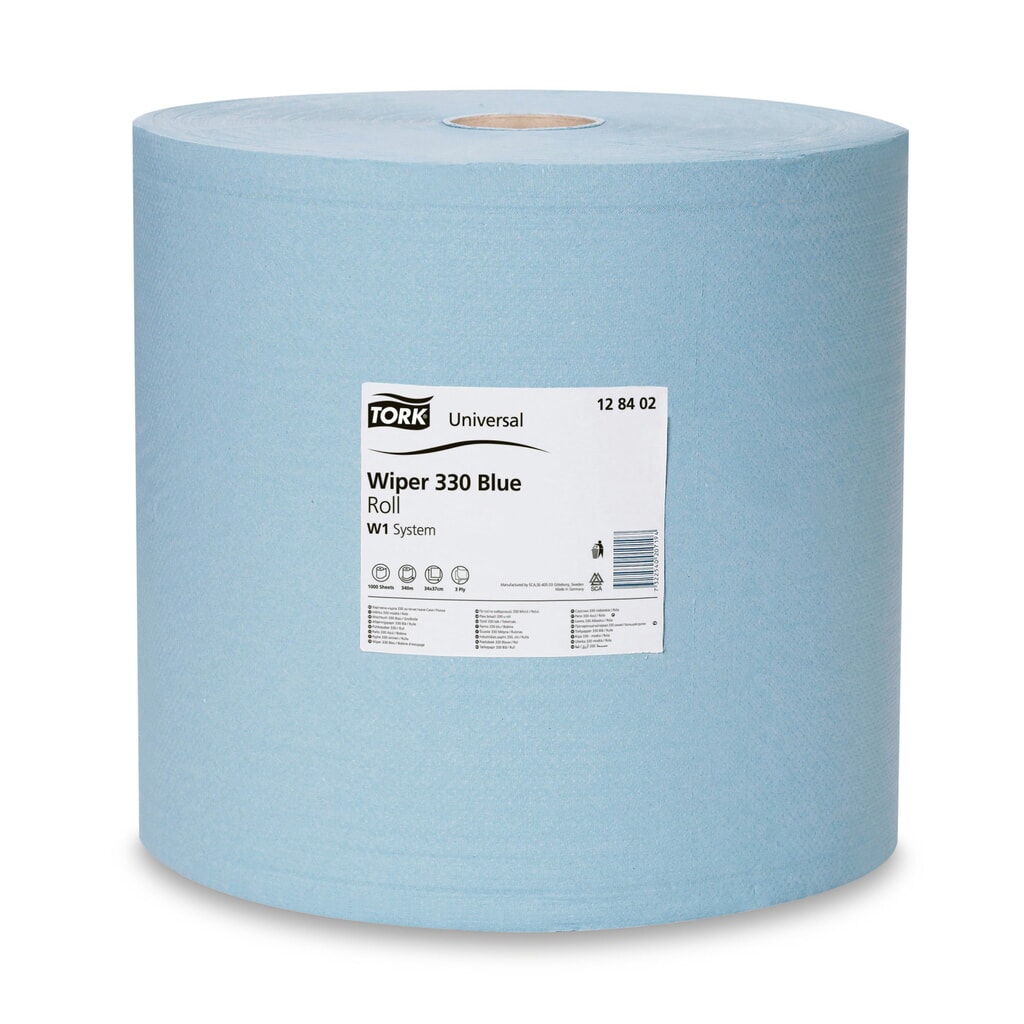 Papier d’essuyage TORK® Standard H x l 340 x 370 mm, 1 rouleau, bleu Illustration du produit: Papier d’essuyage TORK® Standard H x l 340 x 370 mm, 1 rouleau, bleu