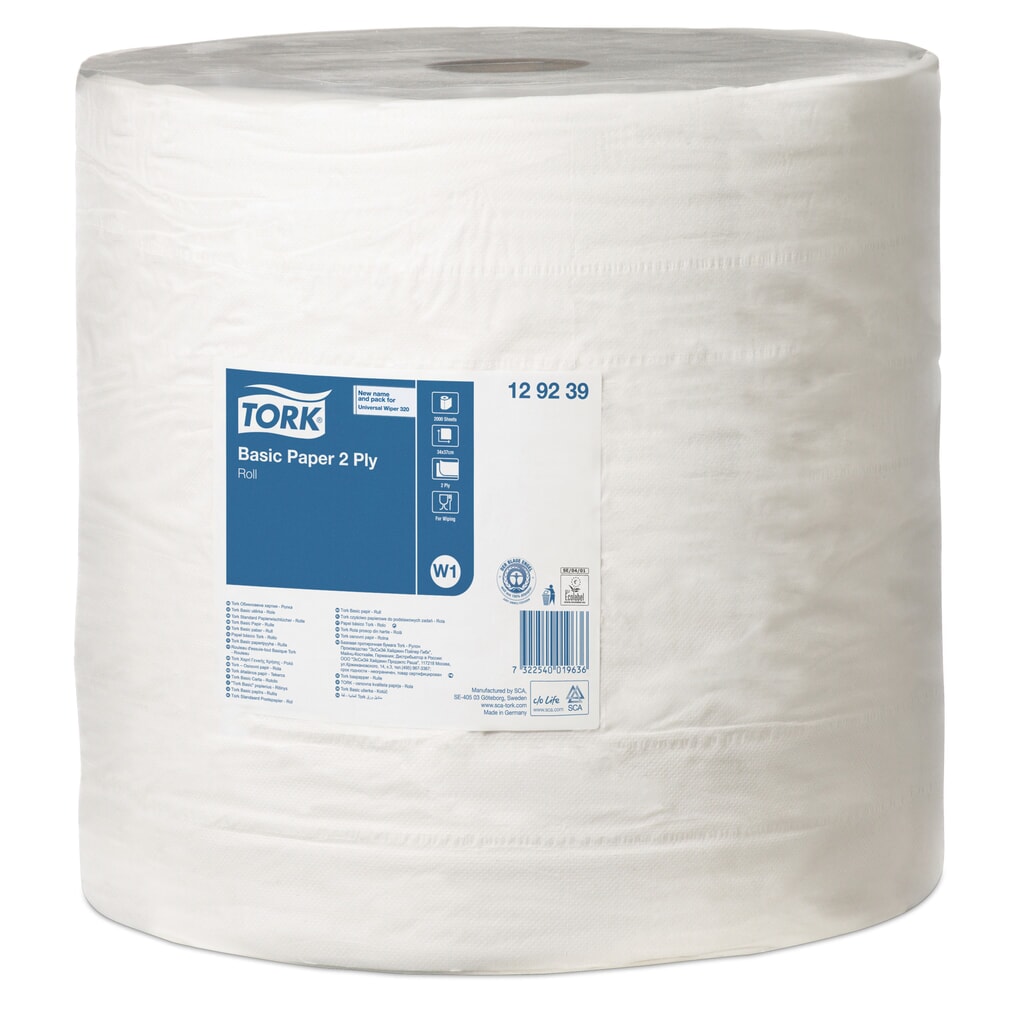 Illustration du produit: Papier d’essuyage TORK® Standard H x l 340 x 370 mm, 1 rouleau, blanc