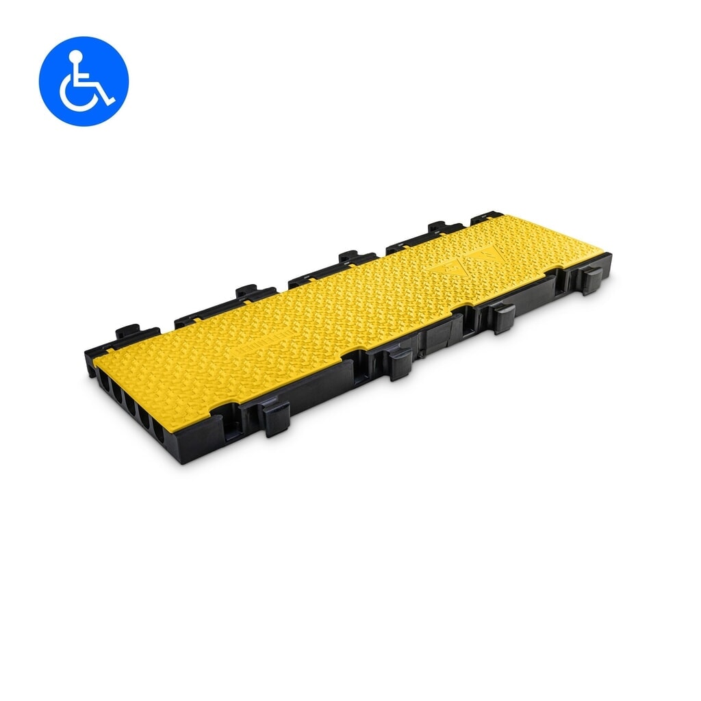 Partie centrale du passage de câbles Defender® MIDI 5 2D by Adam Hall, 5 canaux, noire/jaune Illustration du produit: Partie centrale du passage de câbles Defender® MIDI 5 2D by Adam Hall, 5 canaux, noire/jaune