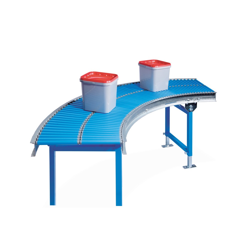 N° de l'image du produit 3 : BLUME petit convoyeur à rouleaux, rouleaux en plastique Ø 30 mm, courbe à 90°, axes fileté, largeur de 200 mm