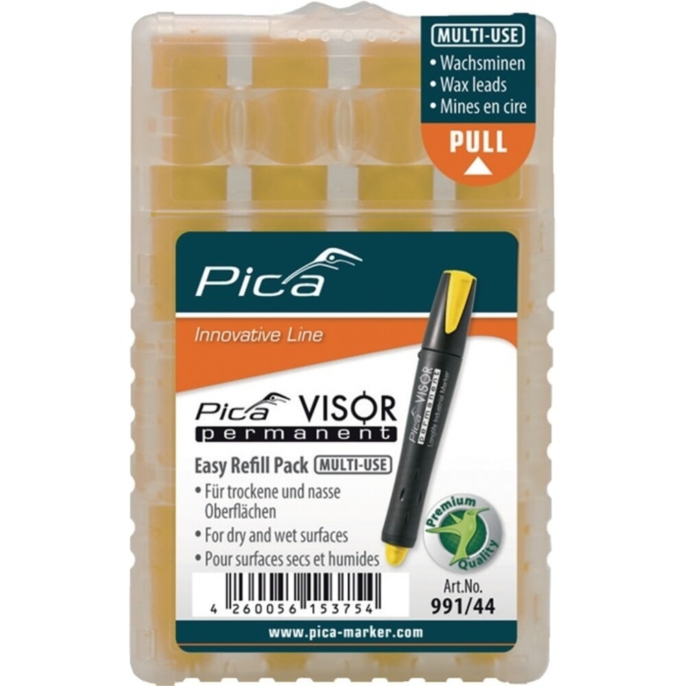 Illustration du produit: PICA Minenset Visor permanent, wasserfest, 4x gelb, 4 Minen / Set