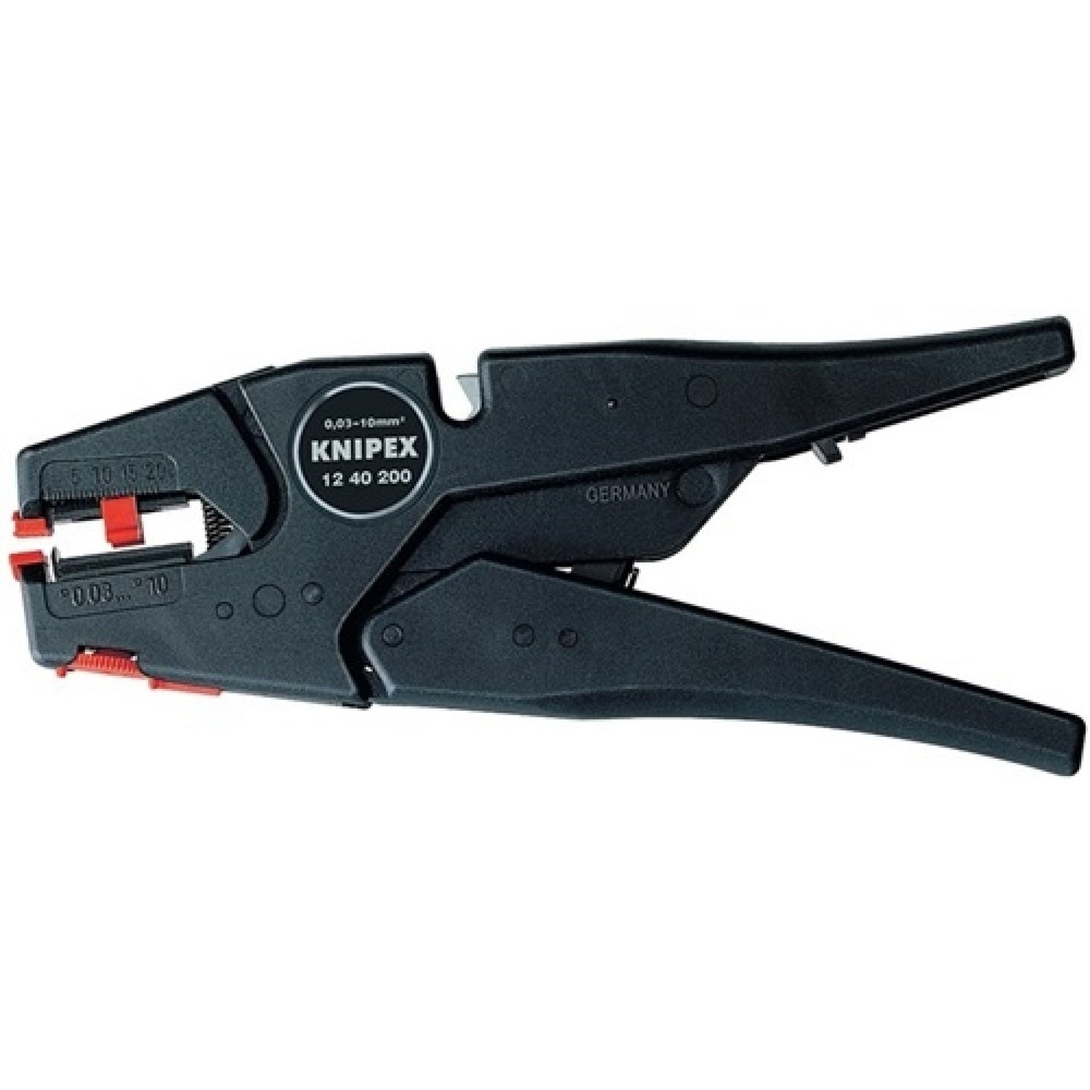 Illustration du produit: Pince à dénuder automatique longueur 200 mm 0,03-10 (AWG 32-7) mm² KNIPEX