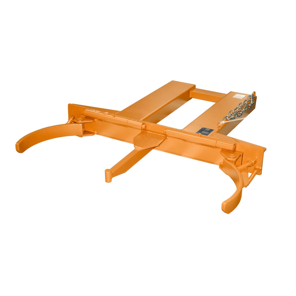 Bauer® pince à fûts FK-I pour fûts à bonde en acier, fûts à couvercle en acier et fûts à arceau, accessoire pour chariot élévateur, capacité de charge 500 kg, peinte, RAL 2000 jaune-orange Illustration du produit: Bauer® pince à fûts FK-I pour fûts à bonde en acier, fûts à couvercle en acier et fûts à arceau, accessoire pour chariot élévateur, capacité de charge 500 kg, peinte, RAL 2000 jaune-orange