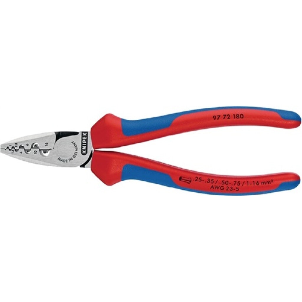 Pince pour embouts de câble longueur totale 180 mm 0,25-16,0 (AWG 23-5) mm² poli Illustration du produit: Pince pour embouts de câble longueur totale 180 mm 0,25-16,0 (AWG 23-5) mm² poli