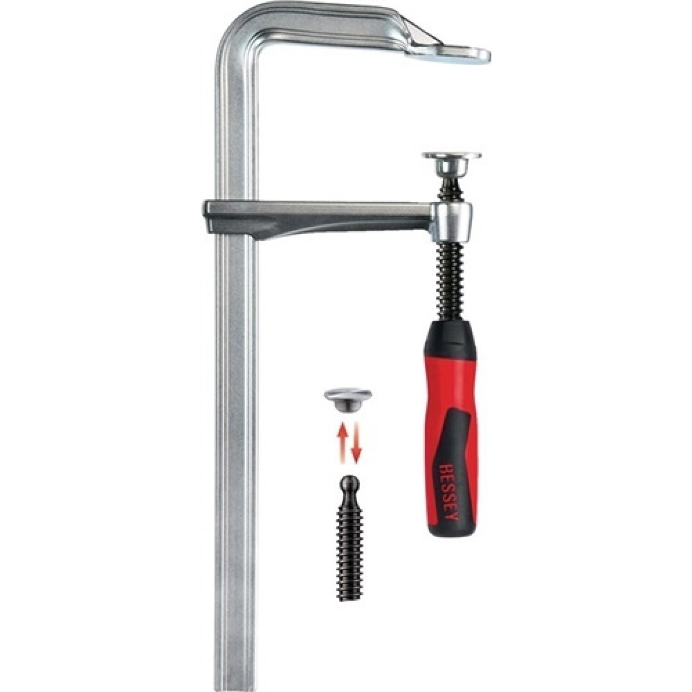 Illustration du produit: Serre-joints tout acier GZ-2K envergure 120 mm col de cygne 60 mm Poignée bicomp