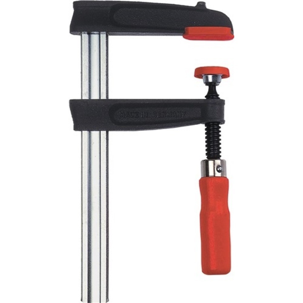 Illustration du produit: Serre-joint en fonte malléable TPN envergure 100 mm col de cygne 50 mm 15 x 5 mm