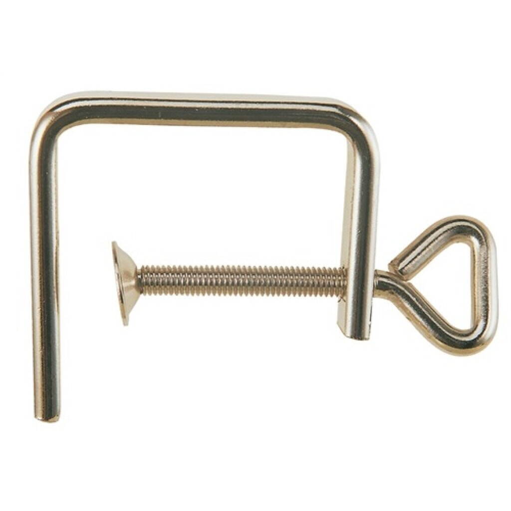 Presse pour scie à chantourner envergure 50 mm épaisseur 4 mm nickelé Illustration du produit: Presse pour scie à chantourner envergure 50 mm épaisseur 4 mm nickelé