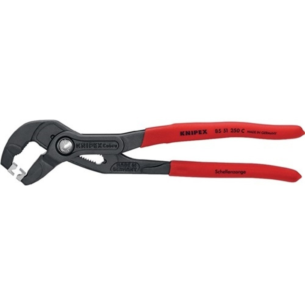 Illustration du produit: Pince à colliers pour tuyau longueur totale 180 mm tête grise atramentée revêtem