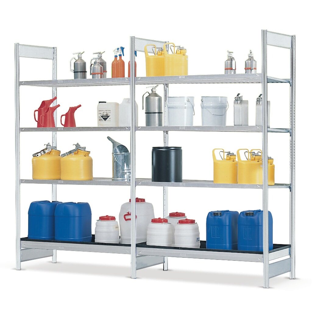 Plan de stockage pour rayonnage à matières dangereuses asecos®, pour liquides dangereux pour les eaux et agressifs, largeur 1 060 mm Illustration du produit: Plan de stockage pour rayonnage à matières dangereuses asecos®, pour liquides dangereux pour les eaux et agressifs, largeur 1 060 mm