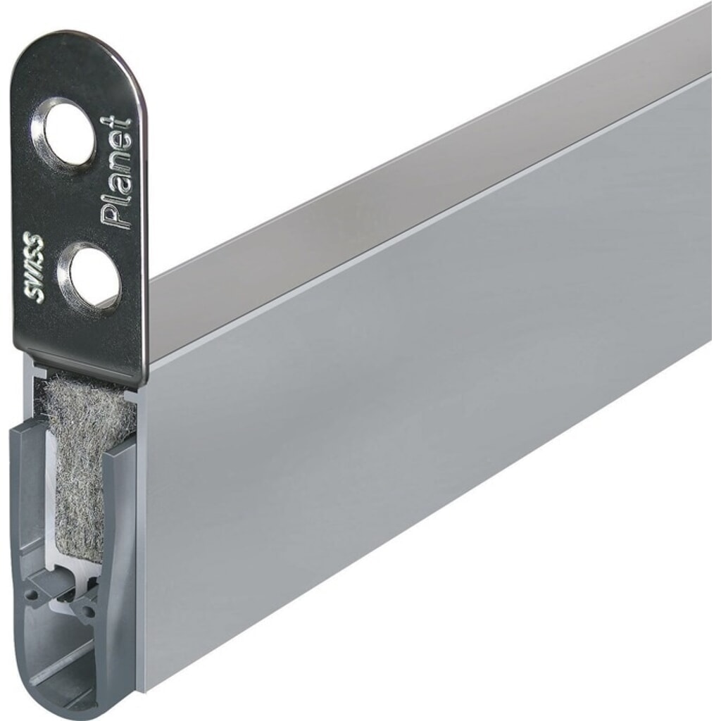 Illustration du produit: PLANET Türdichtung HS, Aluminium silberfarben eloxiert, 1-seitig Länge 1085 mm, Holztüren