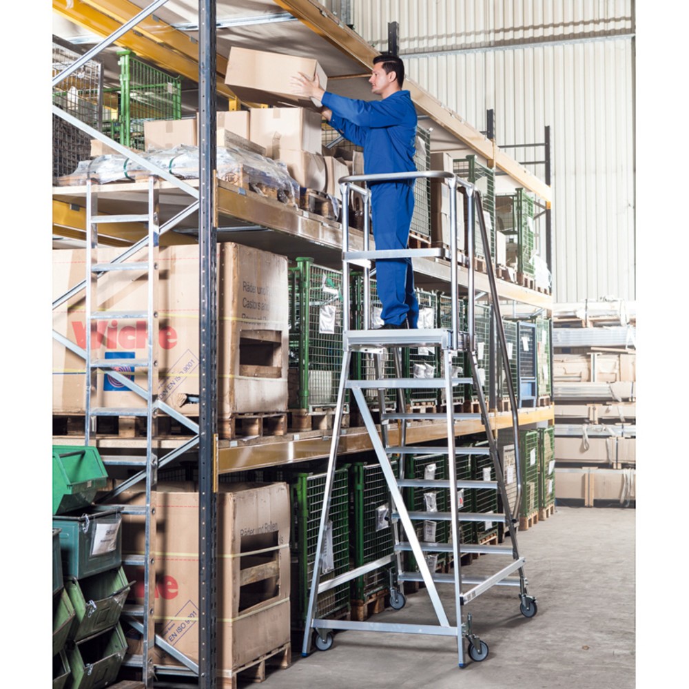 N° de l'image du produit 12 : Échelle à plate-forme KRAUSE®, mobile, hauteur déployée 0,70 m