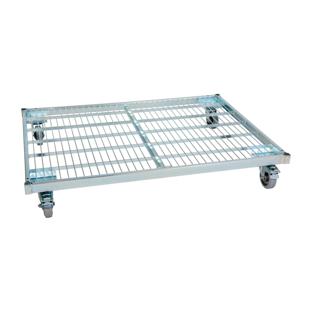 Illustration du produit: Plateau à roulettes en métal, galvanisé bleu, LxP 800 x 1 200 mm, roues Ø 125 mm