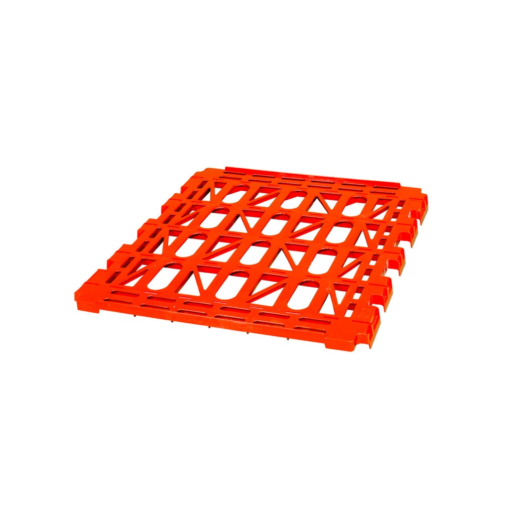 N° de l'image du produit 2 : Plateau intermédiaire en HDPE pour conteneur à roulettes 4 côtés, lxP 710 x 710 mm, rouge feu