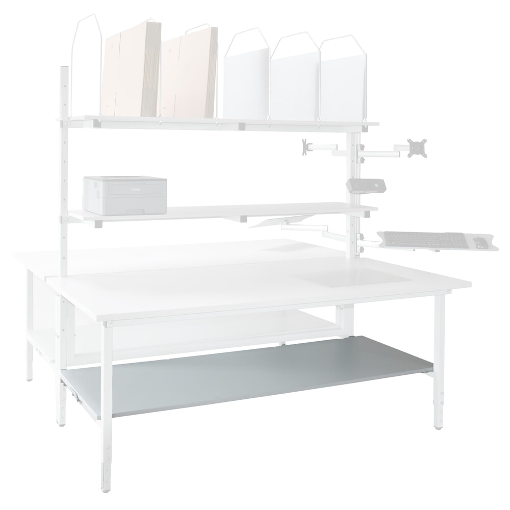 N° de l'image du produit 3 : Plateau intermédiaire pour table d'emballage, largeur 1 600 mm, gris clair