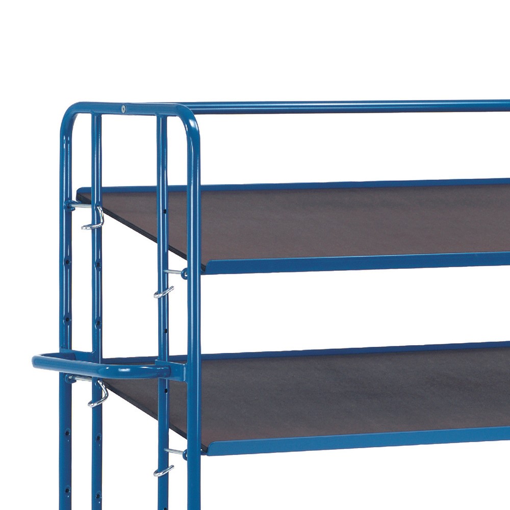 Illustration du produit: Tablette supplémentaire en aggloméré plastifié pour chariot à plateaux pour bacs Euro fetra®, surface de chargement 1 650 x 610 mm