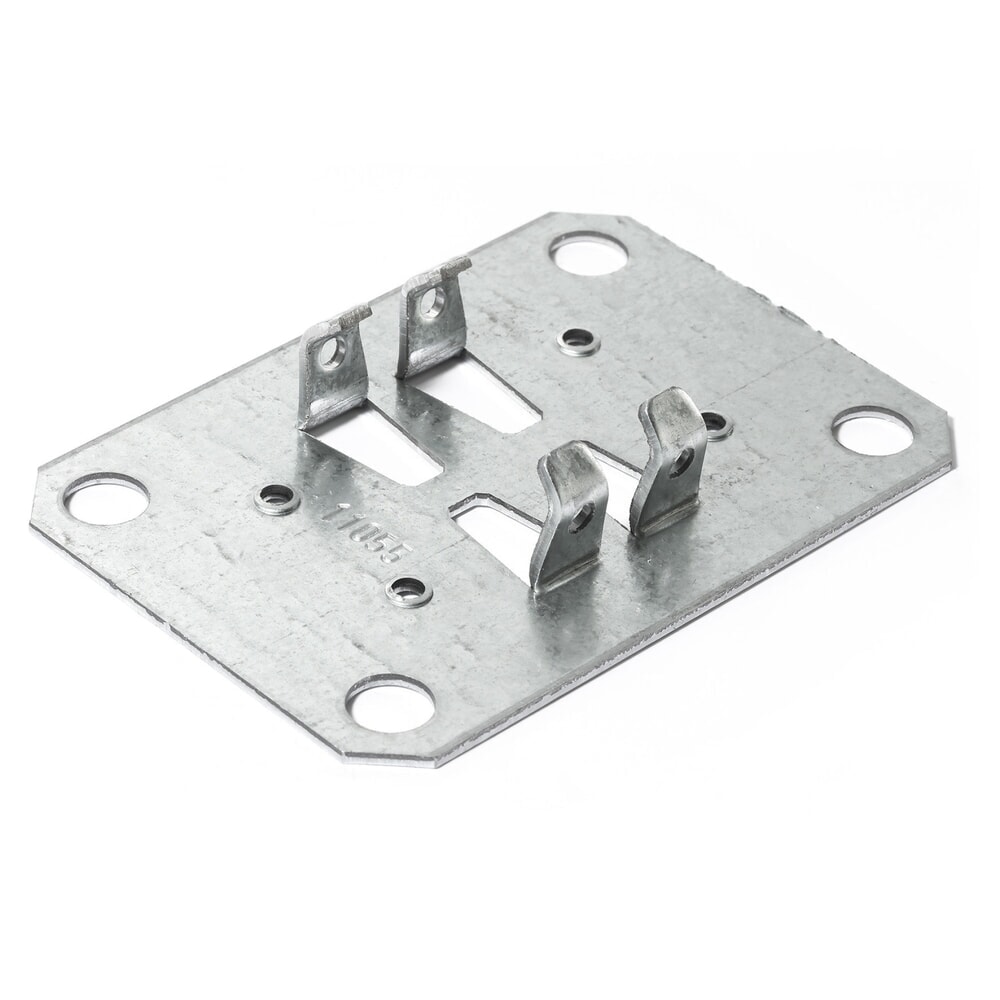 Illustration du produit: Platine de pied en acier pour rayonnage à tablettes META, galvanisée, double