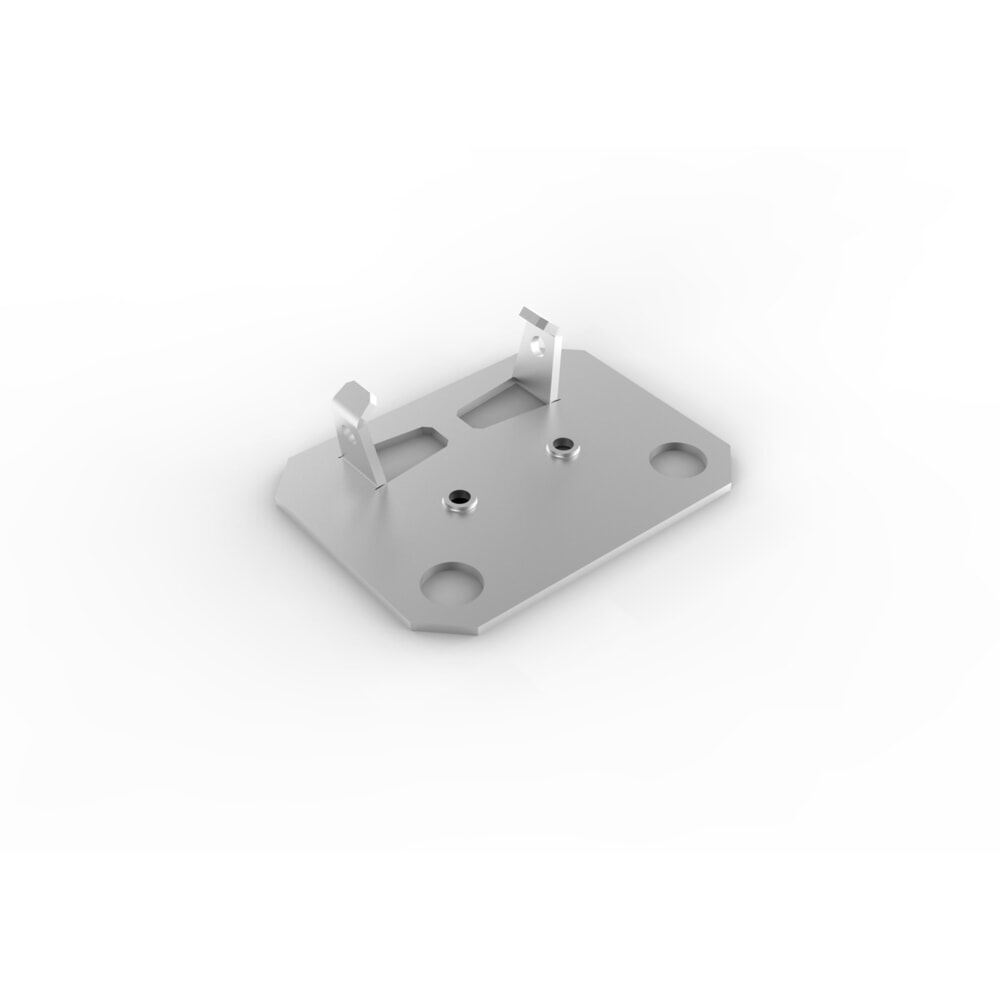 Illustration du produit: Platine de pied en acier pour rayonnage à tablettes META, galvanisée, simple
