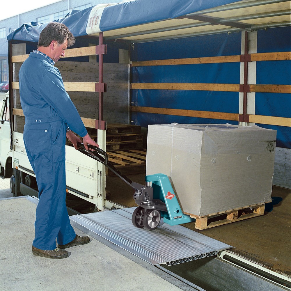 Illustration du produit: Pont basculant avec protection antichute manuelle, capacité de charge 4 000 kg, l x L 1 250 x 410 mm
