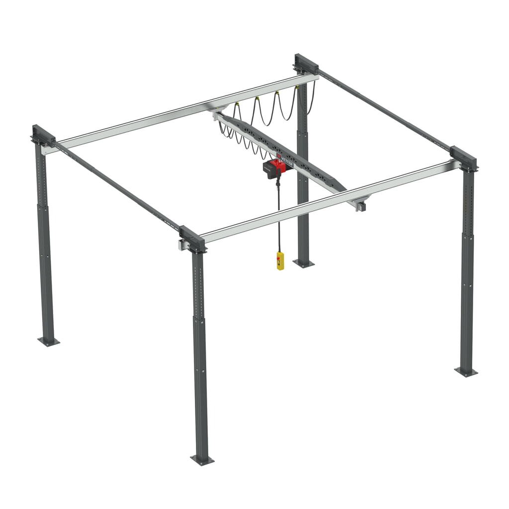 Portique de levage birail VETTER® ErgoLine®, portée 2 420 mm, capacité de charge 125 kg Illustration du produit: Portique de levage birail VETTER® ErgoLine®, portée 2 420 mm, capacité de charge 125 kg