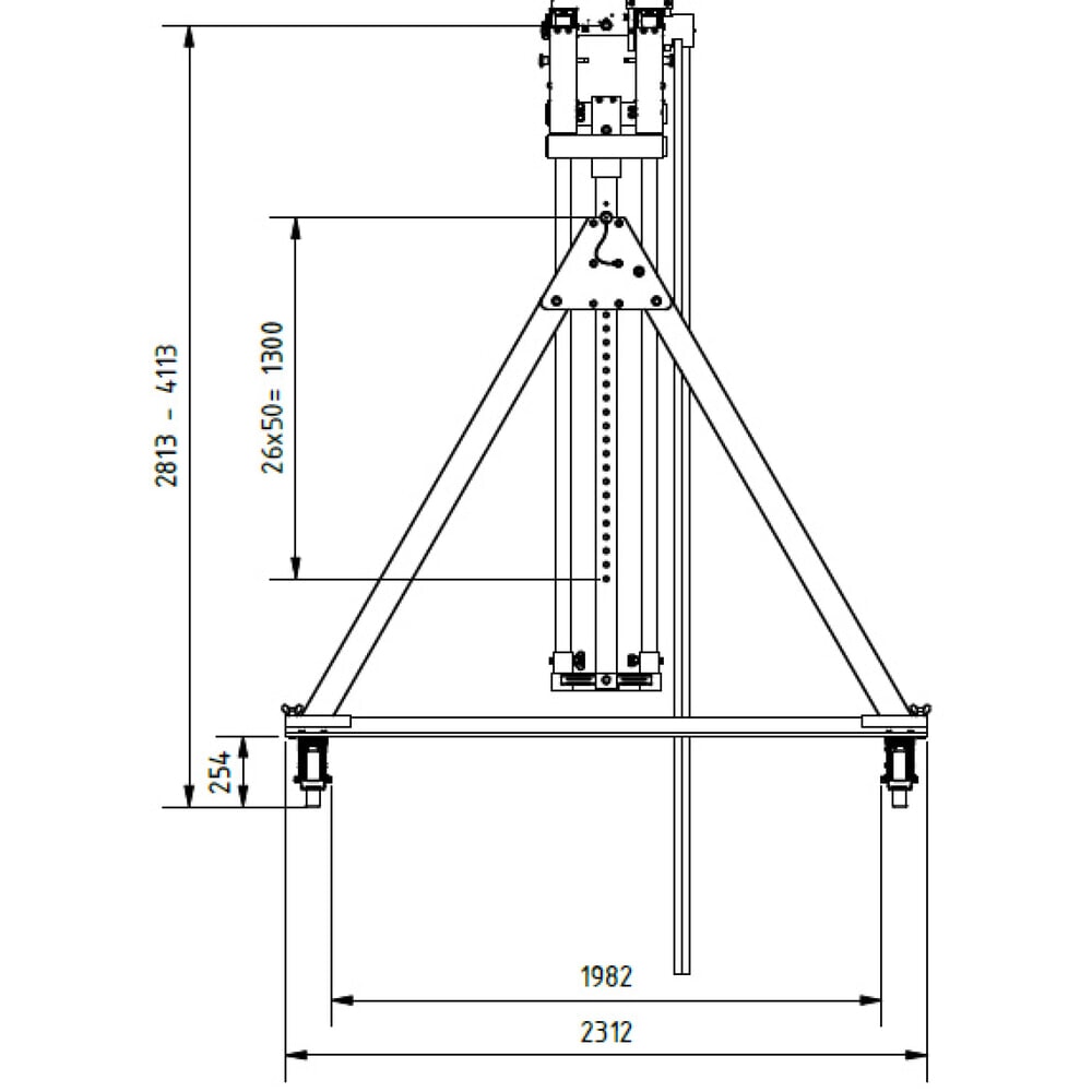 N° de l'image du produit 3 : Portique de levage SCHILLING en aluminium avec double traverse divisible, mobile, point d'accrochage 2 813-4 113 mm, longueur 4 000 mm, capacité de charge 1 000 kg