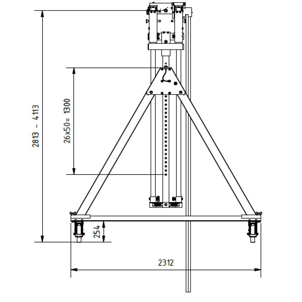 N° de l'image du produit 3 : Portique de levage SCHILLING en aluminium avec double traverse divisible, mobile, point d'accrochage 2 813-4 113 mm, longueur 4 000 mm, capacité de charge 1 500 kg