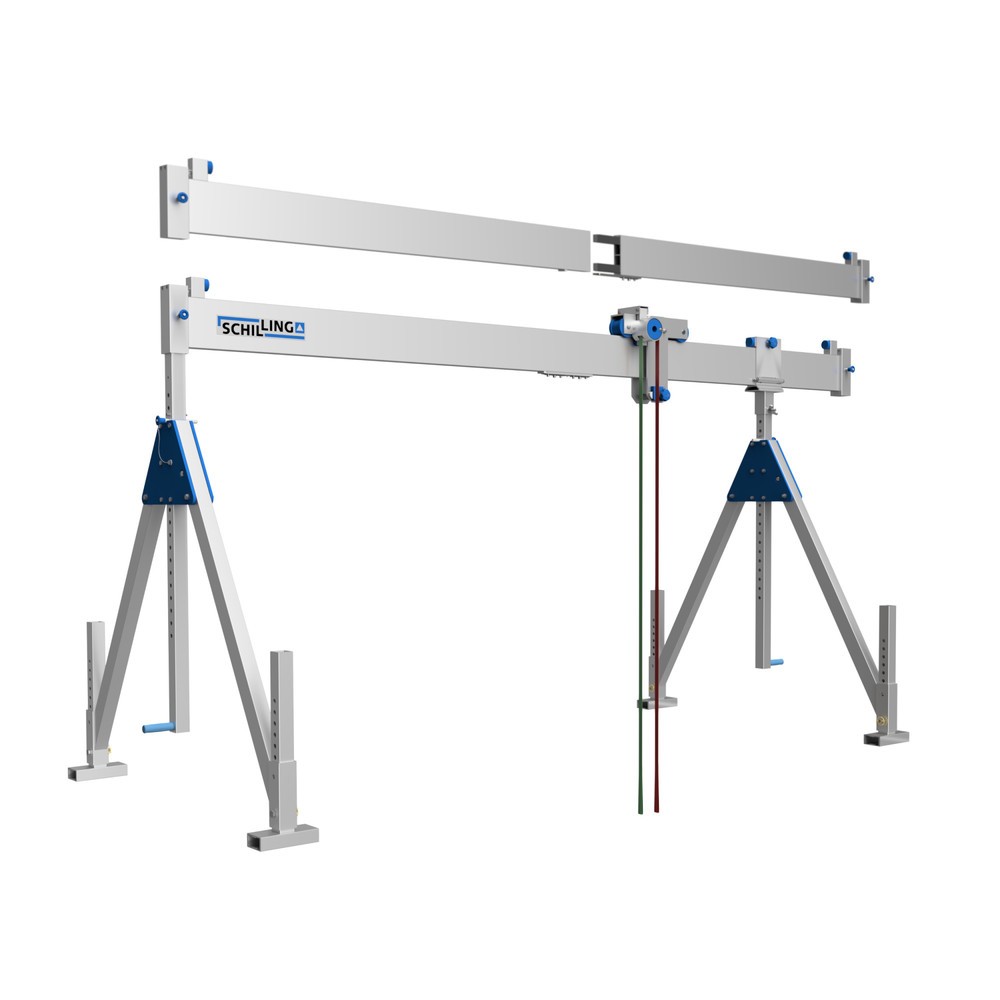 Illustration du produit: Portique en aluminium Grue séparable, point de montage 1.259-2.359 mm, longueur 6.000 mm, capacité de charge 1.500 kg