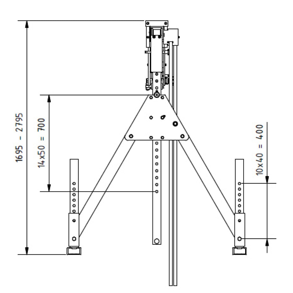 Portique en aluminium Grue séparable, point de montage 1.259-2.359 mm, longueur 4.000 mm, capacité de charge 1.500 kg N° de l'image du produit 3 : Portique en aluminium Grue séparable, point de montage 1.259-2.359 mm, longueur 4.000 mm, capacité de charge 1.500 kg