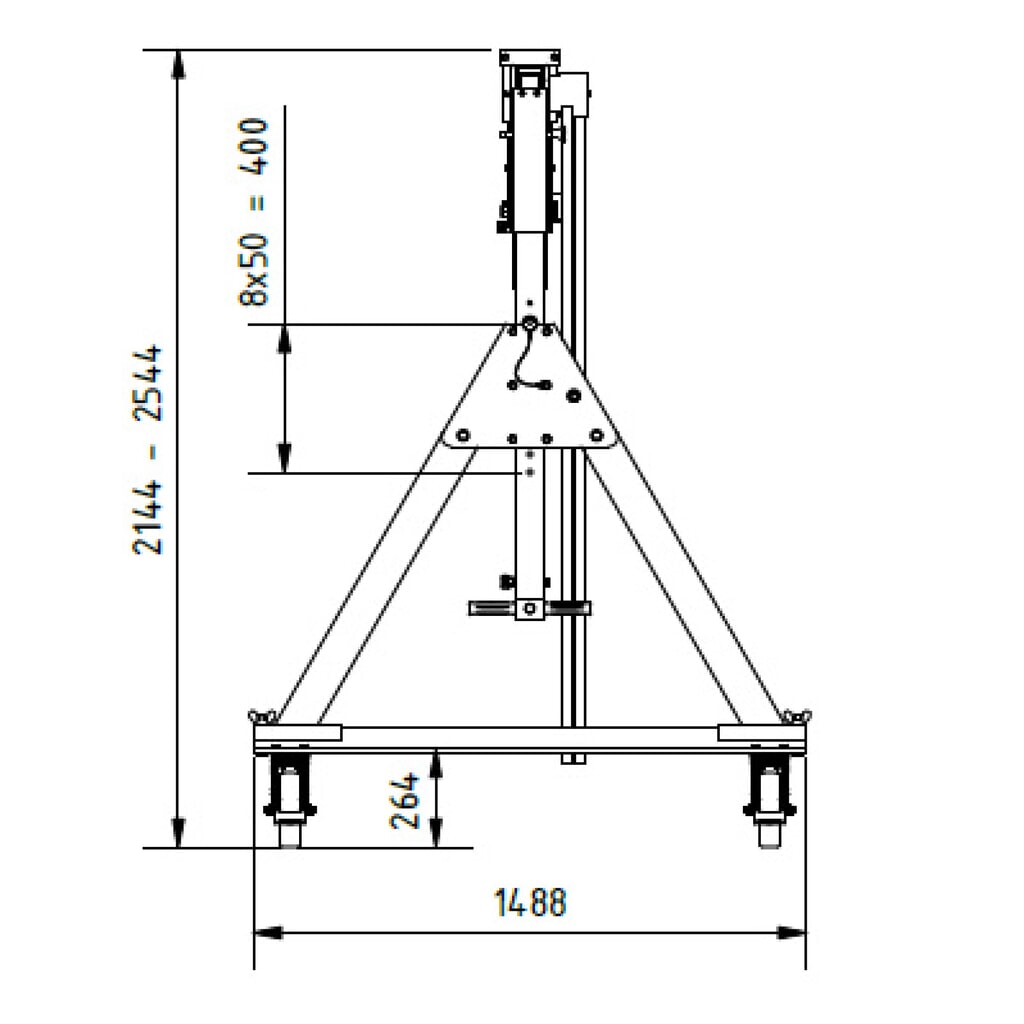 Portique en aluminium Grue séparable, mobile, point de montage 1.699-2.099 mm, longueur 4.000 mm, capacité de charge 1.500 kg N° de l'image du produit 3 : Portique en aluminium Grue séparable, mobile, point de montage 1.699-2.099 mm, longueur 4.000 mm, capacité de charge 1.500 kg