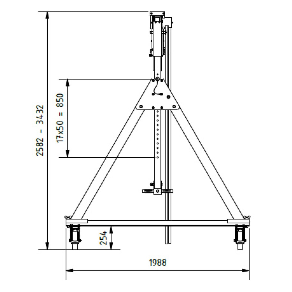 N° de l'image du produit 3 : Portique en aluminium Grue séparable, mobile, point de suspension 2.137-2.987 mm, longueur 4.000 mm, capacité de charge 1.500 kg