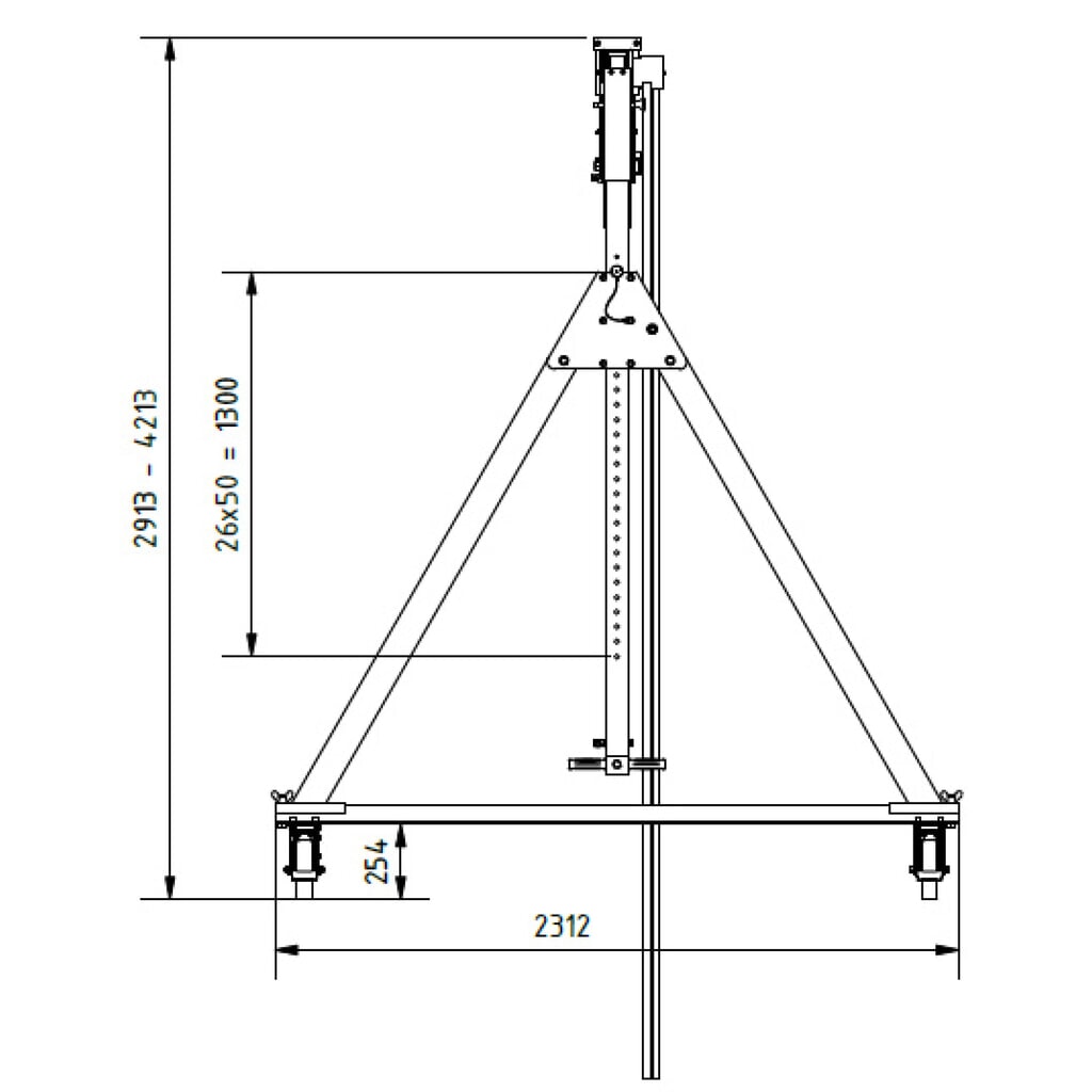 N° de l'image du produit 3 : Portique en aluminium Grue séparable, mobile, point de montage 2.468-3.768 mm, longueur 4.000 mm, capacité de charge 1.500 kg