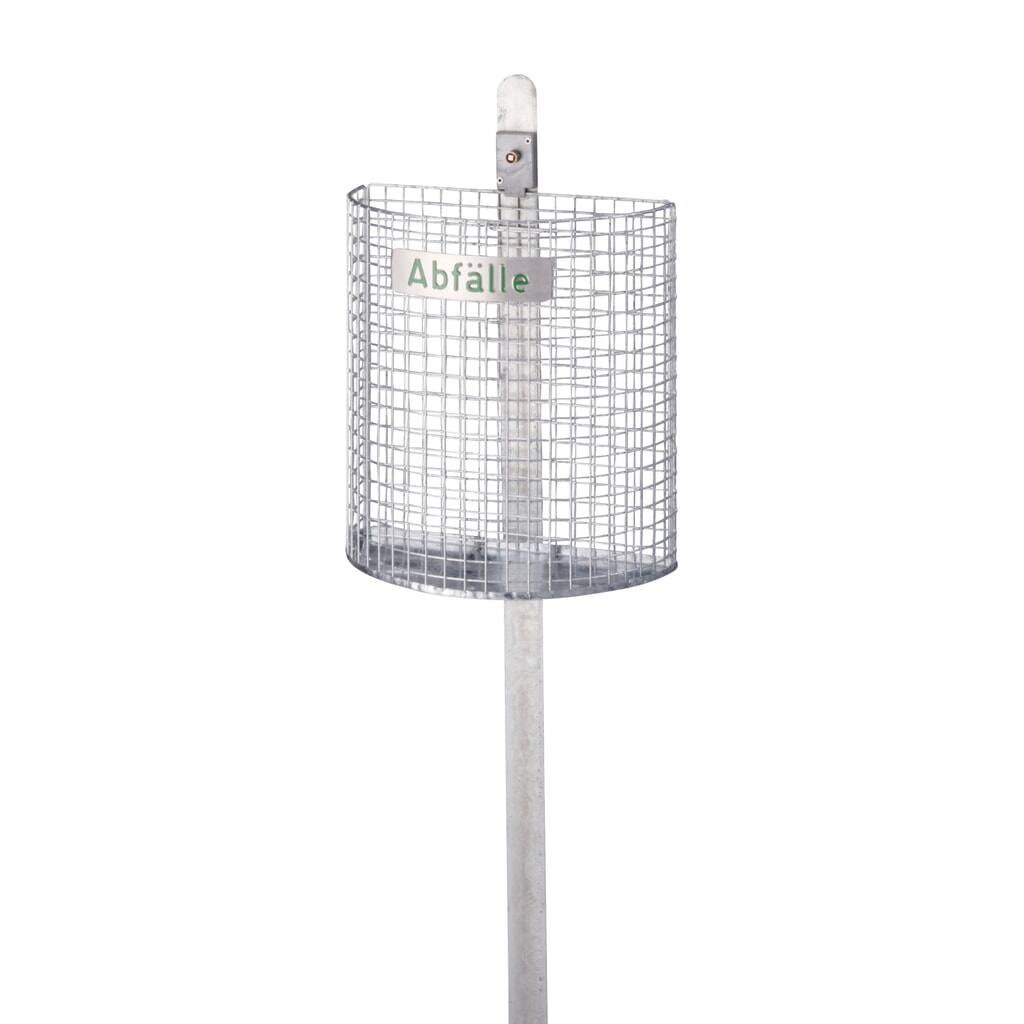 Illustration du produit: Poteau de fixation pour corbeille à déchets en treillis métallique, 27 litres