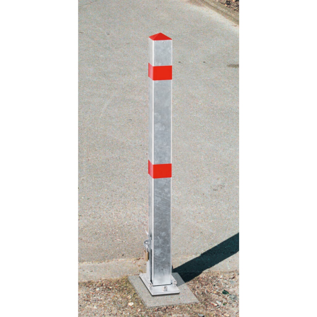 Illustration du produit: URBANUS Poteau de parking, rabattable, carré 70 x 70 mm à cheviller, rouge