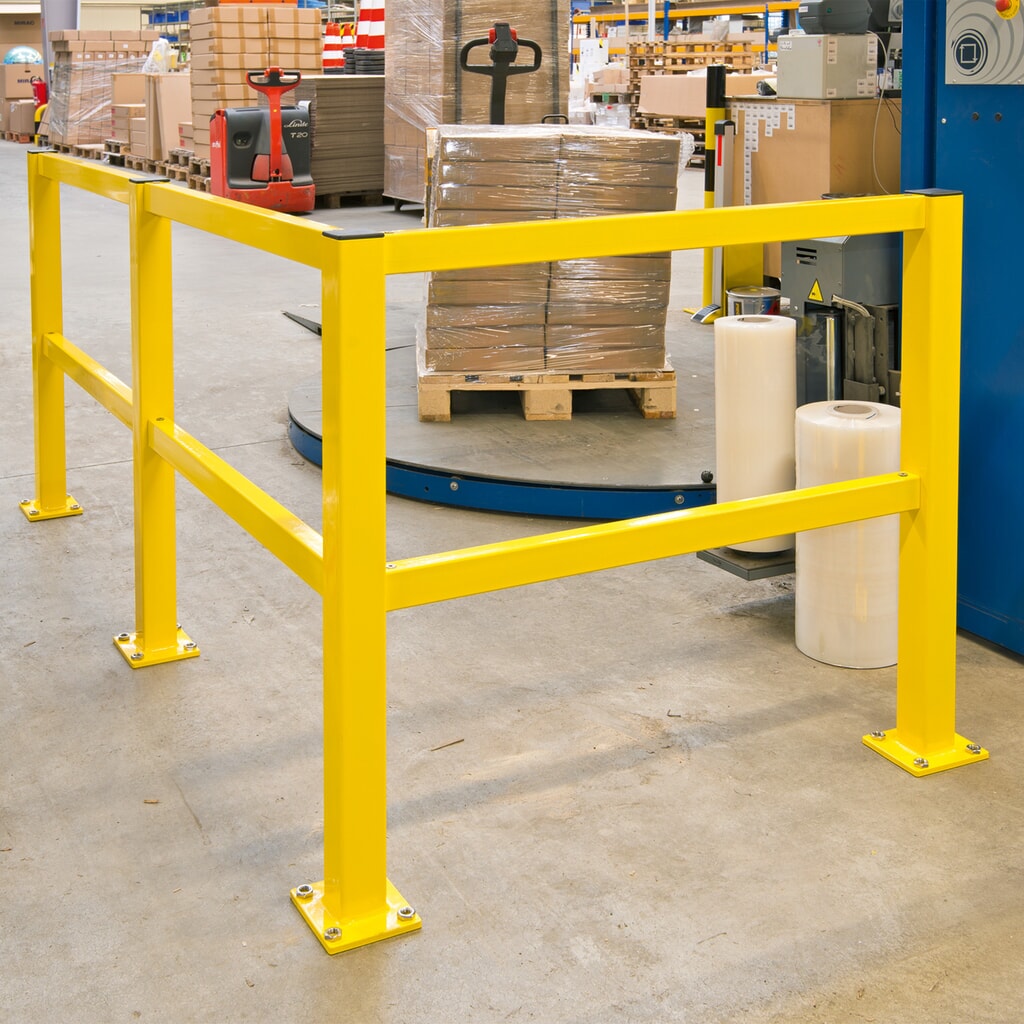 Rambarde de protection S-Line, pour l’intérieur, poteau de départ/fin, hauteur 1 000 mm N° de l'image du produit 3 : Rambarde de protection S-Line, pour l’intérieur, poteau de départ/fin, hauteur 1 000 mm