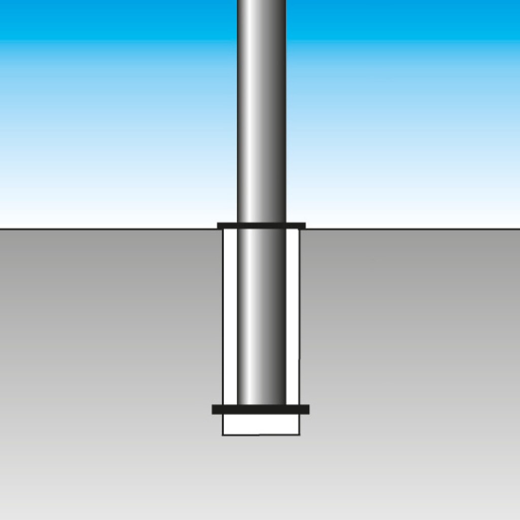 N° de l'image du produit 2 : URBANUS Potelet amovible en aluminium, tube rond Ø 60 mm avec douille de sol, rouge