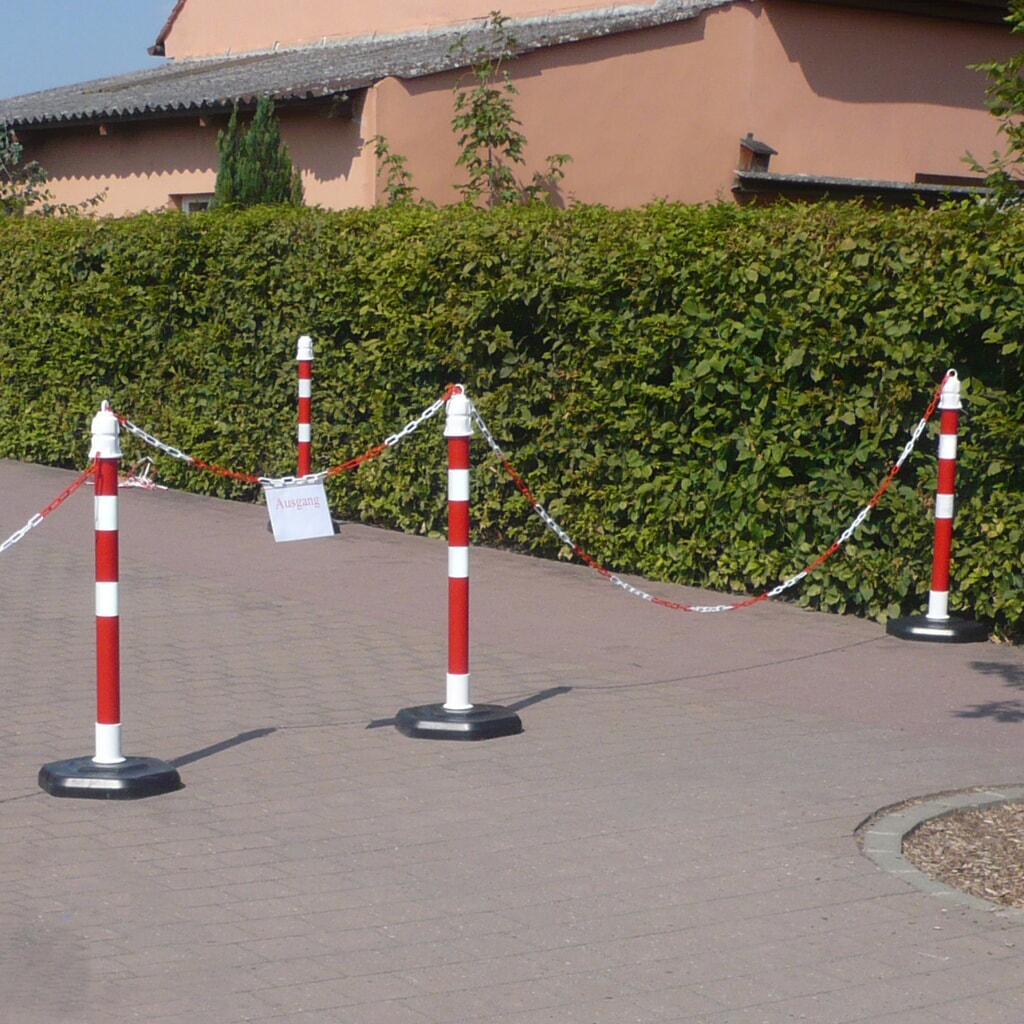 Potelet d’avertissement à chaîne, Ø 63 mm, rouge/rétro-réfléchissant N° de l'image du produit 2 : Potelet d’avertissement à chaîne, Ø 63 mm, rouge/rétro-réfléchissant
