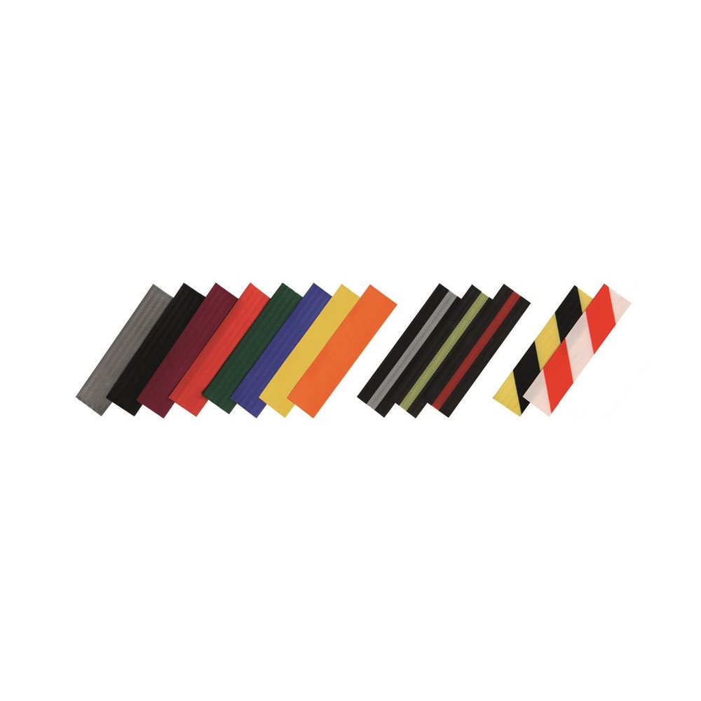 N° de l'image du produit 3 : Potelet de délimitation à sangle RS-GUIDESYSTEMS®, socle en matériau composite, largeur de sangle 100 mm, noir, strié en diagonale noir/jaune