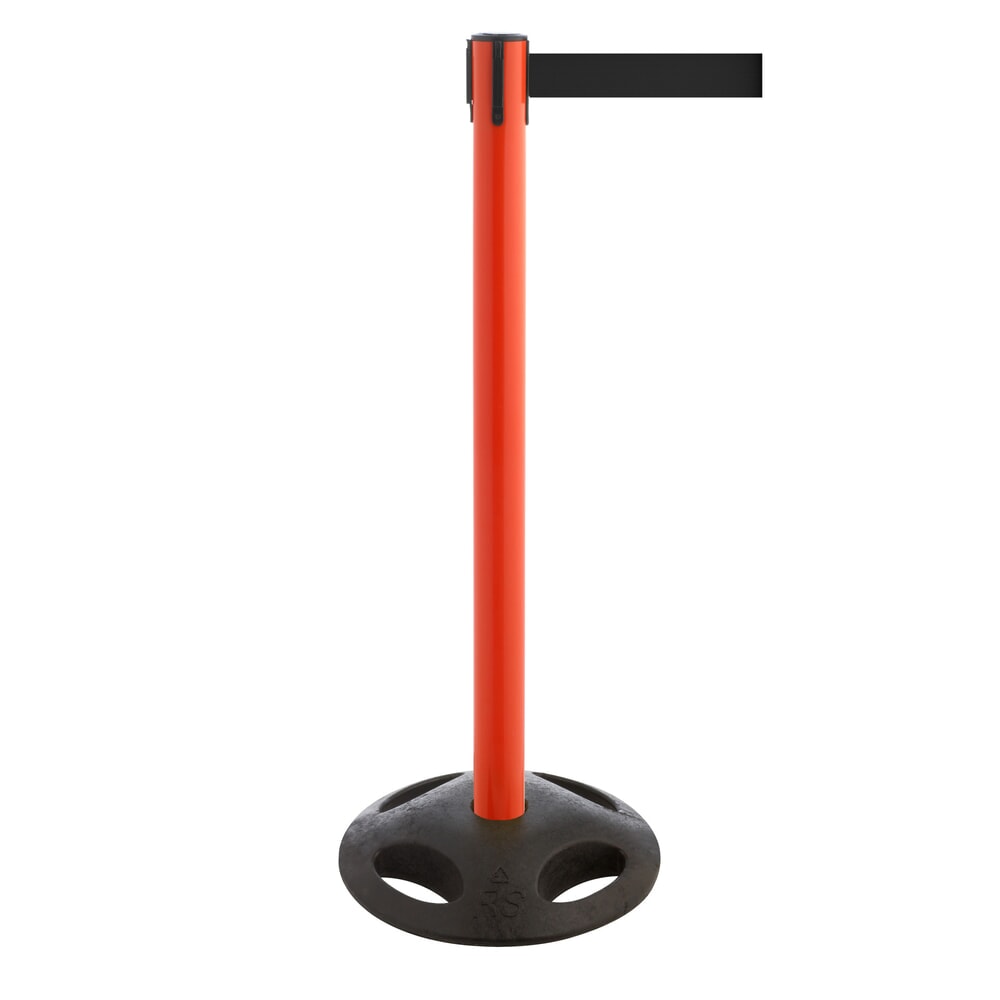 Illustration du produit: Potelet de délimitation à sangle RS-GUIDESYSTEMS®, socle en matériau composite, largeur de sangle 100 mm, rouge, noir
