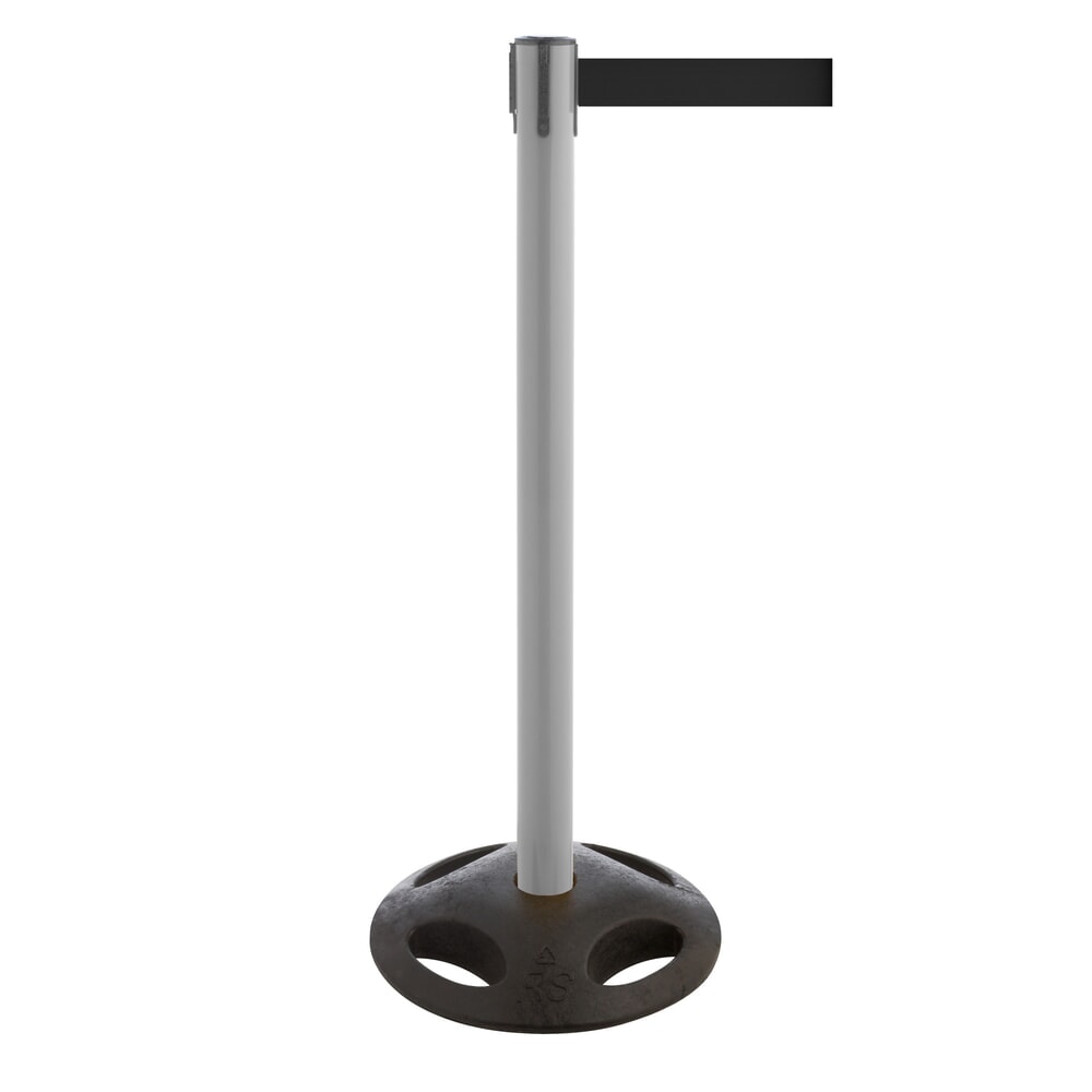 Illustration du produit: Potelet de délimitation à sangle RS-GUIDESYSTEMS®, socle en matériau composite, largeur de sangle 100 mm, anthracite, noir