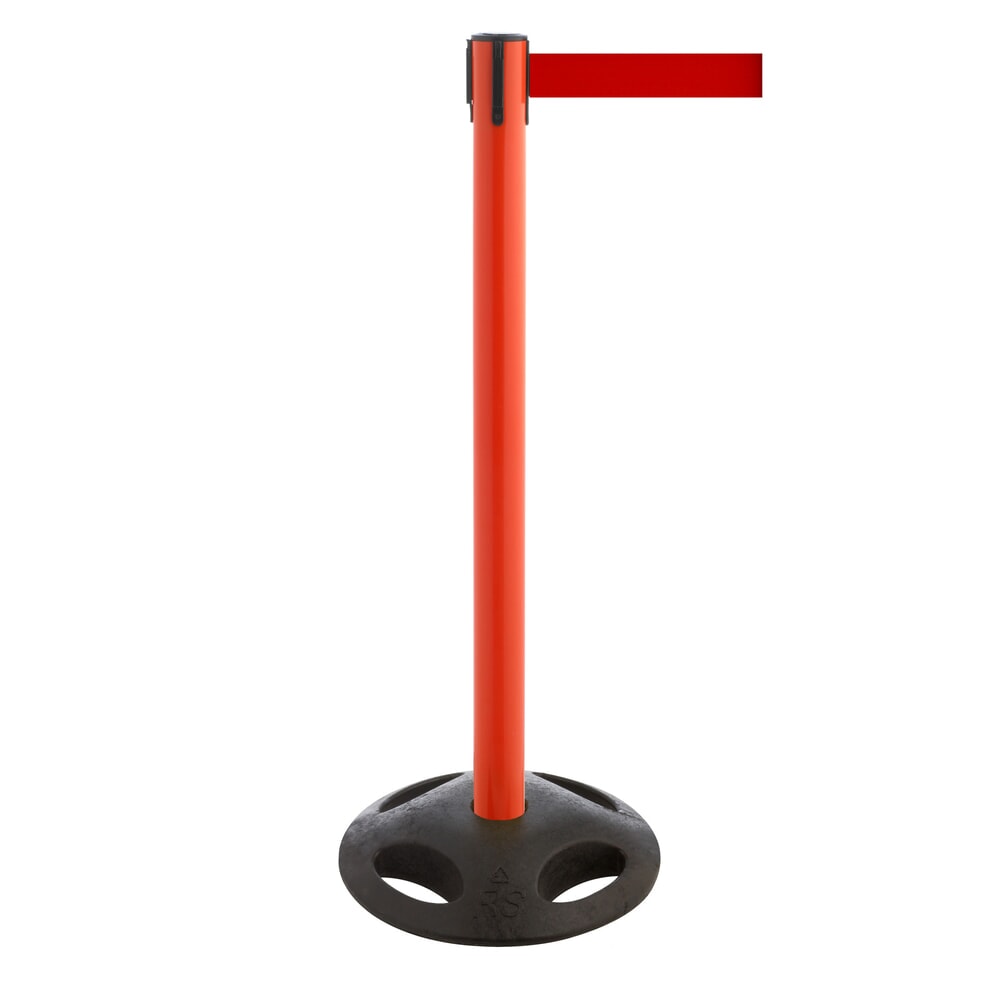 Illustration du produit: Potelet de délimitation à sangle RS-GUIDESYSTEMS®, socle en matériau composite, largeur de sangle 100 mm, rouge, rouge