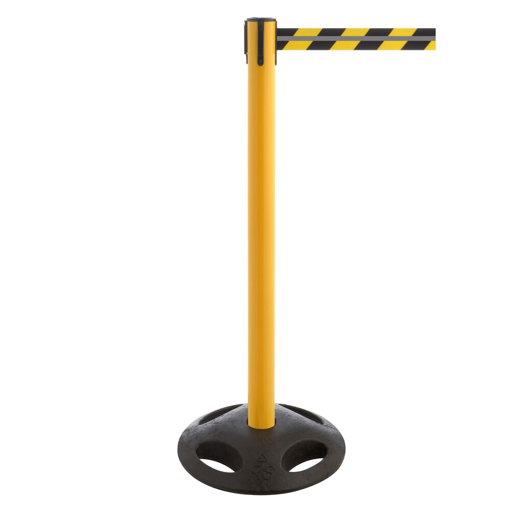 Potelet de délimitation RS-GUIDESYSTEMS® GLA 25-E REFLECTO, longueur 3,5 m, largeur 50 mm, potelet jaune, sangle noir/jaune Illustration du produit: Potelet de délimitation RS-GUIDESYSTEMS® GLA 25-E REFLECTO, longueur 3,5 m, largeur 50 mm, potelet jaune, sangle noir/jaune