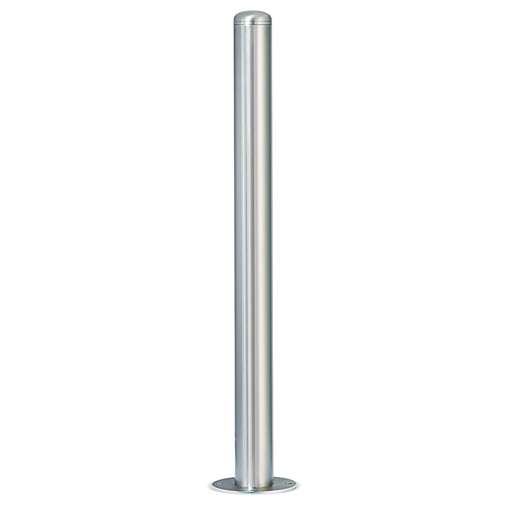 Illustration du produit: URBANUS Potelet en acier inoxydable, tube rond Ø 76 mm avec tête arrondie, ancrage au sol