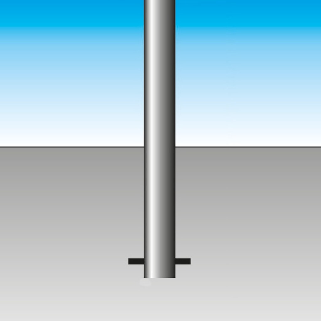 N° de l'image du produit 2 : URBANUS Potelet en acier inoxydable, tube rond Ø 76 mm avec tête arrondie, ancrage au sol