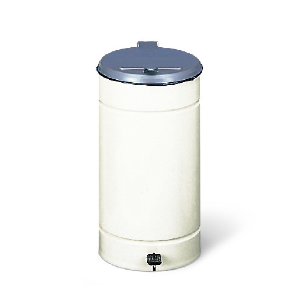 N° de l'image du produit 1 : Poubelle à pédale Euro-Pedal, 60 litres, corps ivoire, couvercle argent