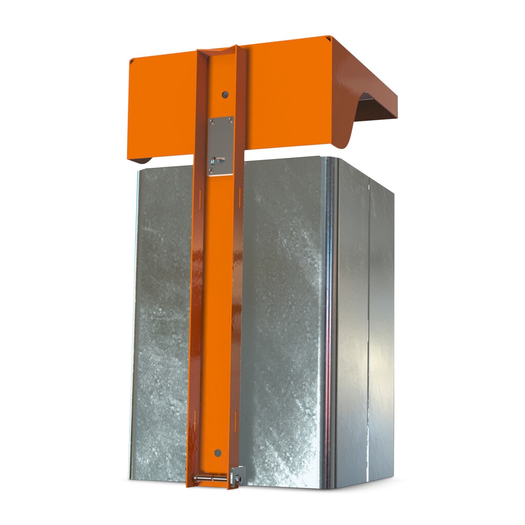 RENNER Poubelle avec toit de protection et cendrier, tôle d’acier, 40 litres, hauteur 580 mm, montage mural N° de l'image du produit 2 : RENNER Poubelle avec toit de protection et cendrier, tôle d’acier, 40 litres, hauteur 580 mm, montage mural