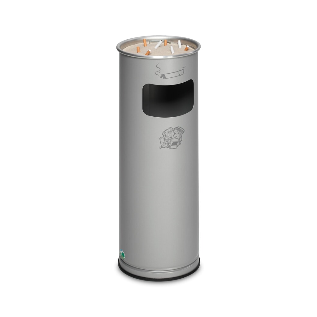 Poubelle-cendrier VAR®, modèle sur pied, 16,7 litres, argent Illustration du produit: Poubelle-cendrier VAR®, modèle sur pied, 16,7 litres, argent