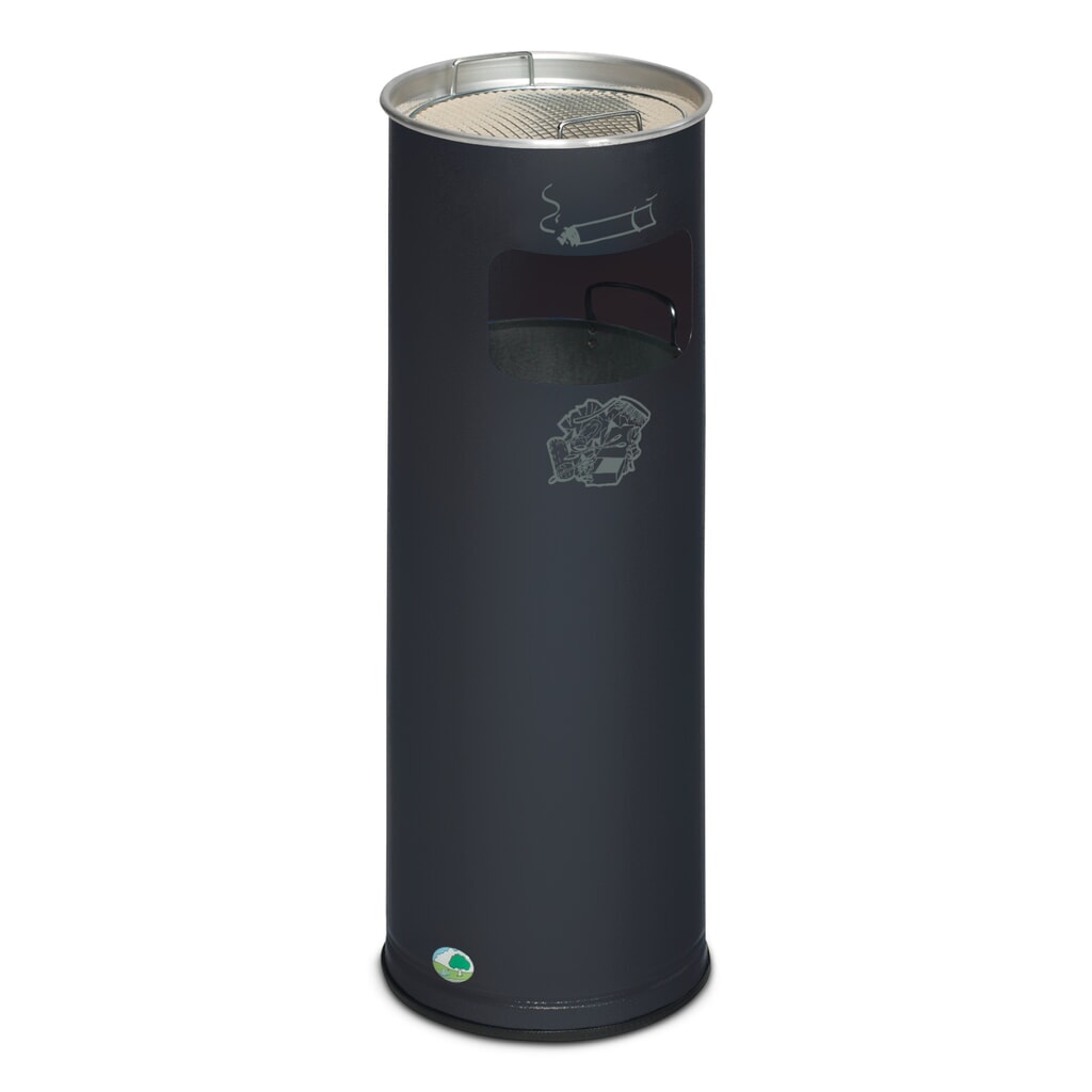 Poubelle-cendrier VAR®, modèle sur pied, 16,7 litres, gris noir Illustration du produit: Poubelle-cendrier VAR®, modèle sur pied, 16,7 litres, gris noir