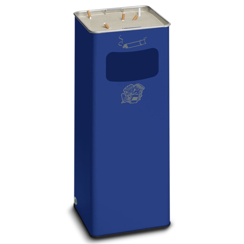 Poubelle-cendrier VAR®, modèle sur pied, 31,7 litres, bleu gentiane Illustration du produit: Poubelle-cendrier VAR®, modèle sur pied, 31,7 litres, bleu gentiane