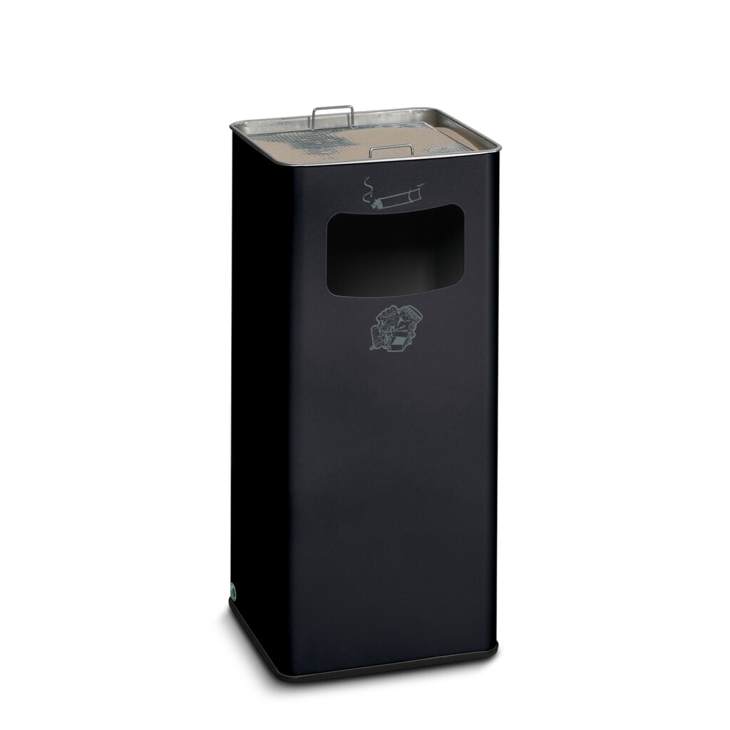Illustration du produit: Poubelle-cendrier VAR®, modèle sur pied, 31,7 litres, gris noir