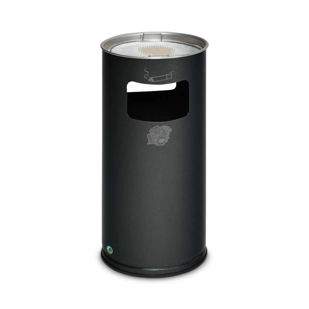 Illustration du produit: Poubelle-cendrier VAR®, modèle sur pied, 37,4 litres, argent vieilli